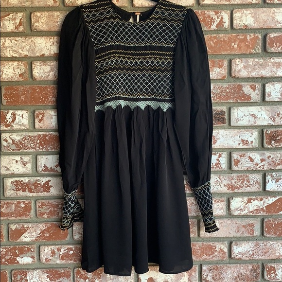 Free People Late Night Picnic smoked navy dress - Picture 6 of 8